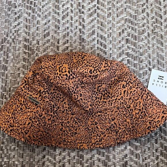 Billabong Leopard Print Bucket Hat - Orange and Black - Picture 1 of 3